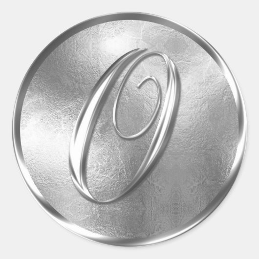 モノグラムO非金属銀封筒用シール ラウンドシール (正面)