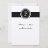 モノグラムPの結婚式招待状の金ゴールドの（紋章の）フラ・ダ・リ 招待状 (裏面)