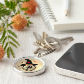 モノグラムPハロウィーンスカイウィッチスパイダーズ名 キーホルダー (側面)