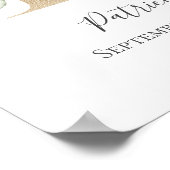 モノグラムPピンクホワイトフローラ金ゴールド文字子供部屋 ポスター (角)