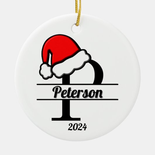 モノグラムPファミリー | 両面 セラミックオーナメント (正面)