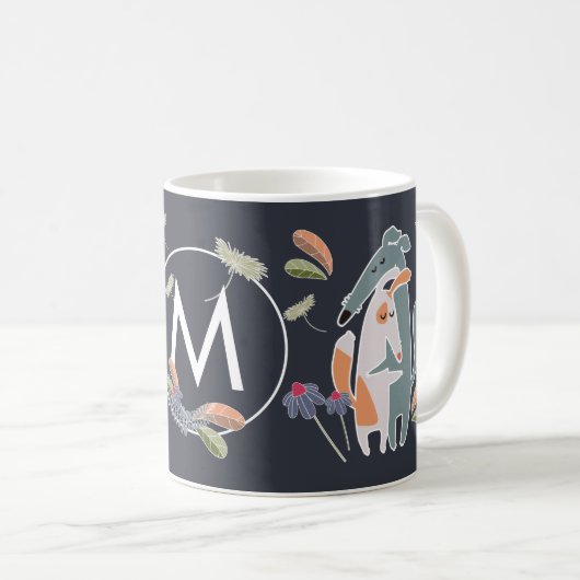 モノグラムPodenco犬とガルゴマンガコーヒーマグ コーヒーマグカップ (正面右)