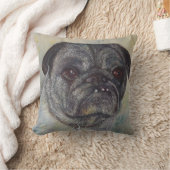 モノグラムPUG水彩ポートレート クッション (ブランケット)