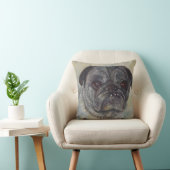 モノグラムPUG水彩ポートレート クッション (椅子)