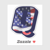 モノグラムQアメリカ国旗QイニシャルUSA シール (シート)
