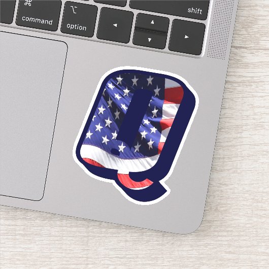 モノグラムQアメリカ国旗QイニシャルUSA シール (詳細)