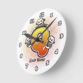 モノグラムQソックモンキークロック ラウンド壁時計 (傾斜)