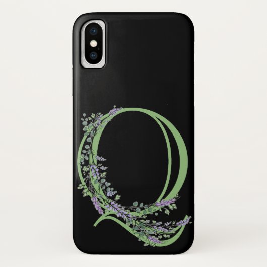 モノグラムQラベンダーユーカリ Case-Mate iPhoneケース (裏面)