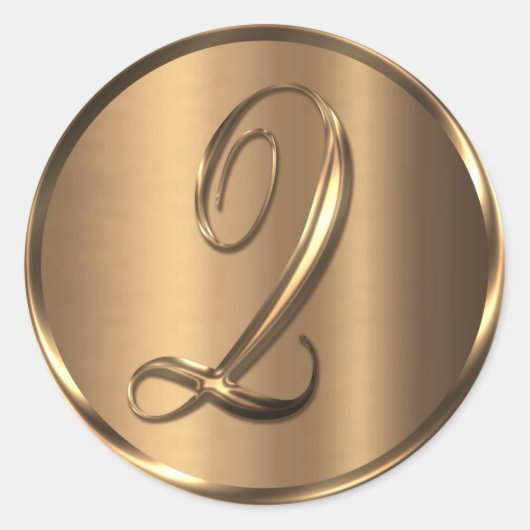 モノグラムQ非金属ブロンズ封筒用シール ラウンドシール (正面)