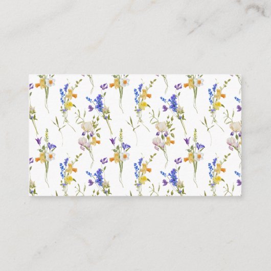 モノグラムQRコードウェブサイトフローラ結婚式RSVP エンクロージャーカード (裏面)