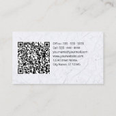 モノグラムQRコードエレガントバラグレー大理石 名刺 (裏面)