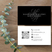 モノグラムQRコードミニマリスト公証人 名刺