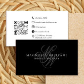 モノグラムQRコードミニマリスト公証人 名刺