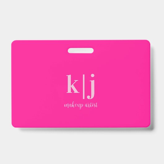 モノグラムQRコードメイクアップアーティストID バッジ (正面)