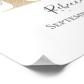 モノグラムRピンクホワイトフローラ金ゴールド子供部屋 ポスター (角)