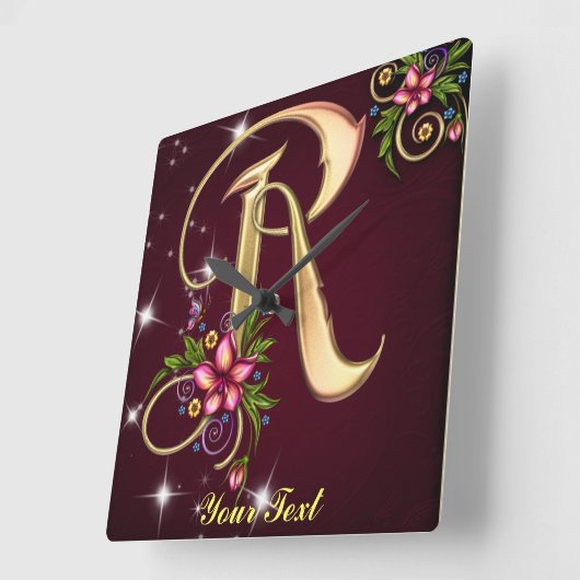 モノグラムR壁時計の個人用設定 スクエア壁時計 (傾斜)