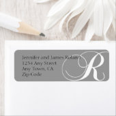 モノグラムR差出人住所ラベルグレー ラベル (インサイチュ)