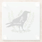 モノグラムRavenスピリットアニマルトーテム ガラスコースター (裏面)