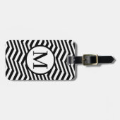 モノグラムRFBW傾斜シェブロン ラゲッジタグ (正面横)