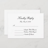 モノグラムRSVPカード-エレガントな原稿 出欠カード (正面/裏面)