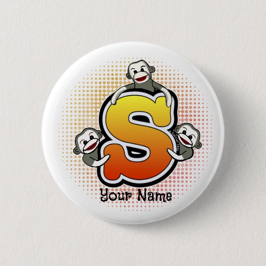 モノグラムSソックサル 缶バッジ (正面)