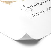 モノグラムSピンクホワイトフローラ金ゴールド子供部屋 ポスター (角)