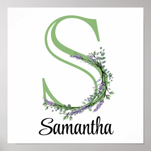 モノグラムSラベンダーユーカリ子供部屋ポスター ポスター (正面)