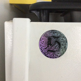 モノグラムS紫色の青の背景 マグネット