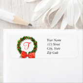 モノグラムTクリスマス差出人住所ラベル ラベル (インサイチュ)