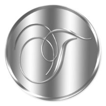 モノグラムTシルバーカラー結婚式招待状ホリデイ