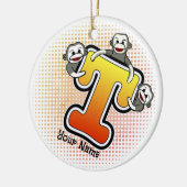 モノグラムTソックモンキー セラミックオーナメント (左)