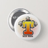 モノグラムTソックモンキー 缶バッジ (正面&裏面)