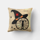 モノグラムTハロウィーンスカイウィッチスパイダーズ名 クッション (裏面)