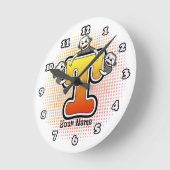 モノグラムT靴下モンキークロック ラウンド壁時計 (傾斜)