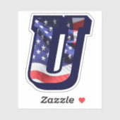モノグラムUアメリカ国旗の文字UイニシャルUSA シール (シート)