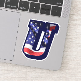 モノグラムUアメリカ国旗の文字UイニシャルUSA シール