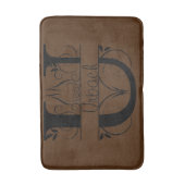 モノグラムUイニシャルバス、キッチンマット選択カラー バスマット (正面縦)