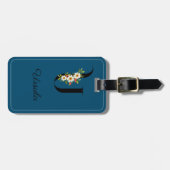 モノグラムUコバルトウォーターカラーフラワーラゲッジタグ ラゲッジタグ (正面横)