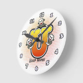 モノグラムUソックモンキークロック ラウンド壁時計 (傾斜)