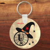 モノグラムUハロウィーンスカイウィッチスパイダーズ名 キーホルダー