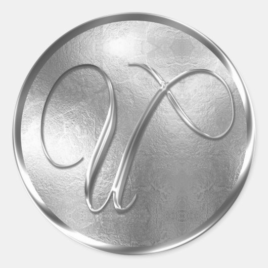 モノグラムU非金属銀封筒用シール ラウンドシール (正面)