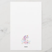 モノグラムUnicornピンクブルー金ゴールドガーリー、 便箋 (裏面)