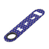 モノグラムUSA金ゴールドとブルースターデザイン スピード栓抜き (正面アングル)