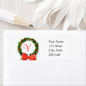 モノグラムVクリスマス差出人住所ラベル ラベル (インサイチュ)