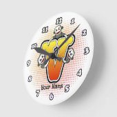 モノグラムVソックモンキークロック ラウンド壁時計 (傾斜)