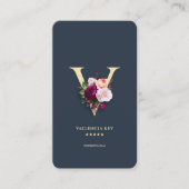 モノグラムVフローラプロフェッショナルダークブルー金ゴールド 名刺 (正面)