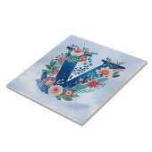 モノグラムV装飾フローラデザイン タイル (側面)