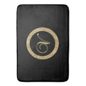 モノグラムV、エレガントゴールデンスクリプト バスマット (正面縦)