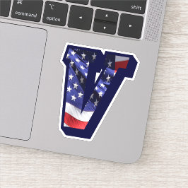 モノグラムV USA国旗のフォント シール