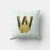 モノグラムWおもしろいポニパーソナライズされたー クッション (裏面)